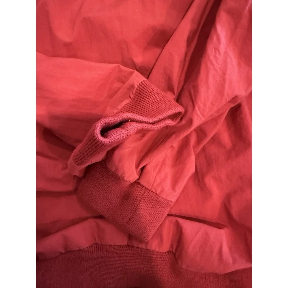 Vintage 90s IZOD V-Neck Windbreaker Pullover Red Medium Gorpcore Golf Jacket